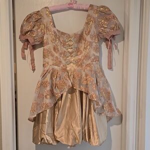 JessaKae Pink and Gold Embroidered Dress
